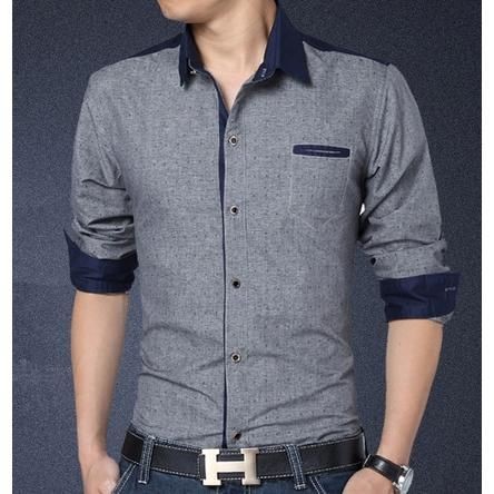 Plain Contrasting Casual Shirt, Sleeve Style : Full Sleeve