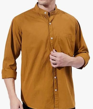 Stand collar casual shirt, Color : Multicolor