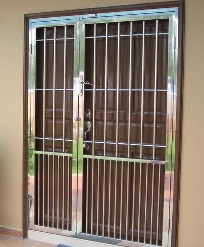 Stainless Steel Door Grill, Color : Silver