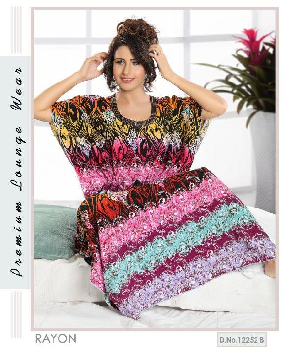 Pipal Printed Rayon Nighties, Feature : Anti-Wrinkle, Comfortable, Easily Washable