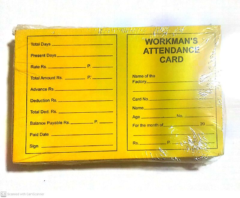  Double Sided Muster Card, Color : Yellow