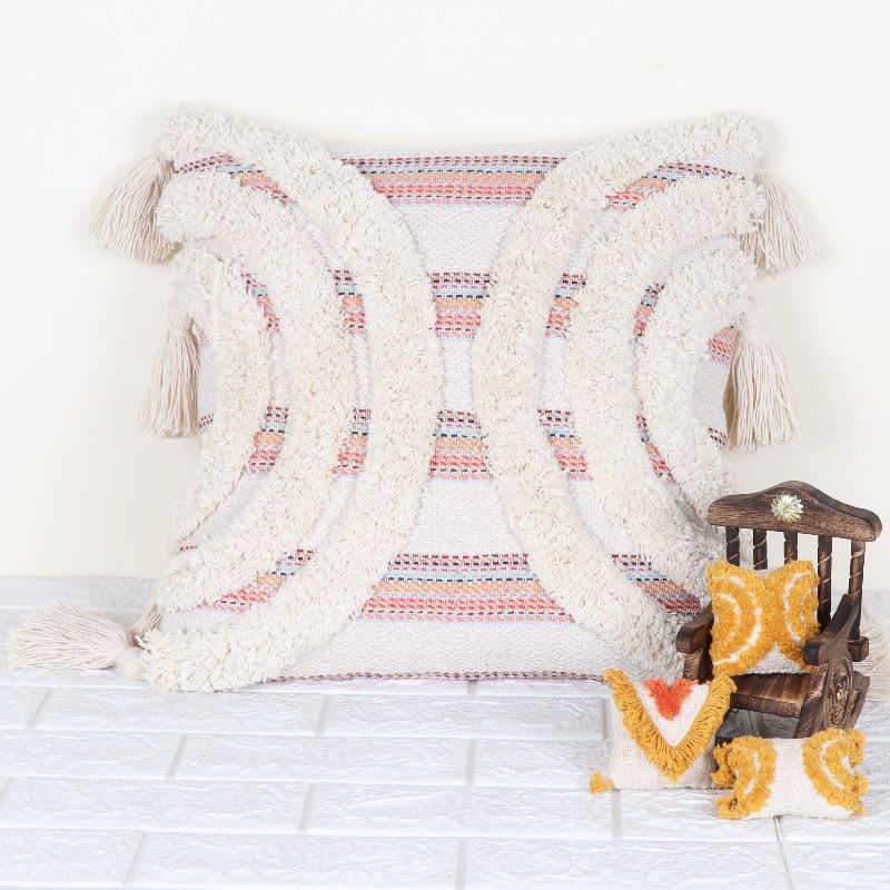 Cotton IK-549 Decorative Pillow, Color : Off-White