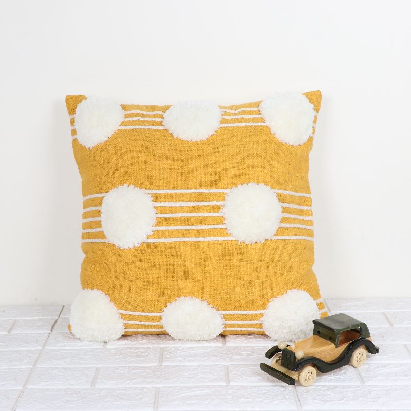 Cotton IK-885 Decorative Pillow, Color : Yellow/White