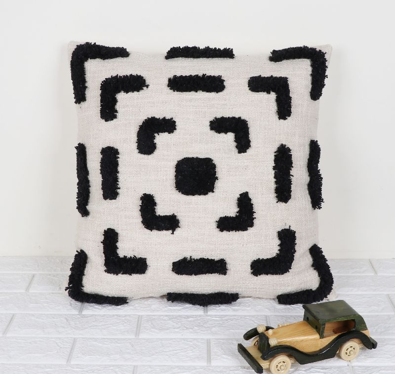Cotton IK-925 Decorative Pillow, Color : Ivory/Black