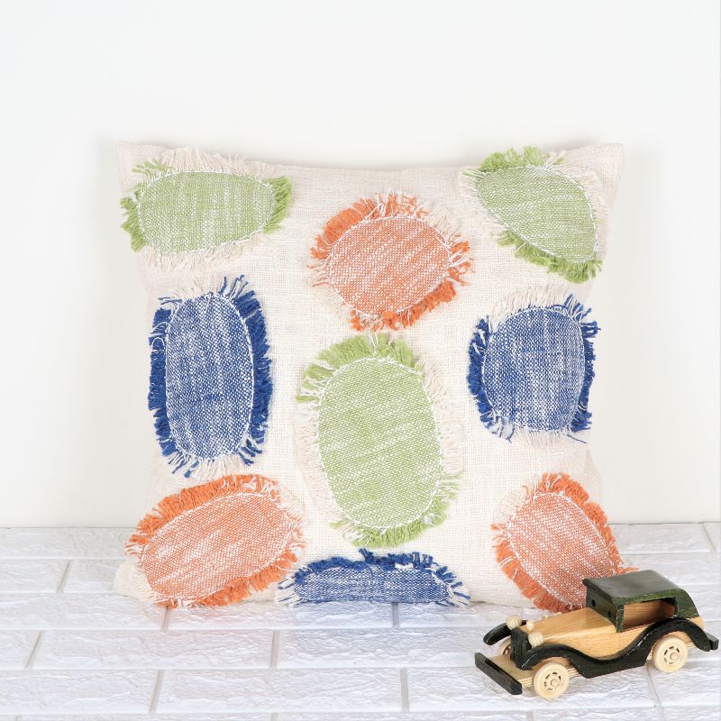 Cotton IK-966 Decorative Pillow, Color : Ivory/Green