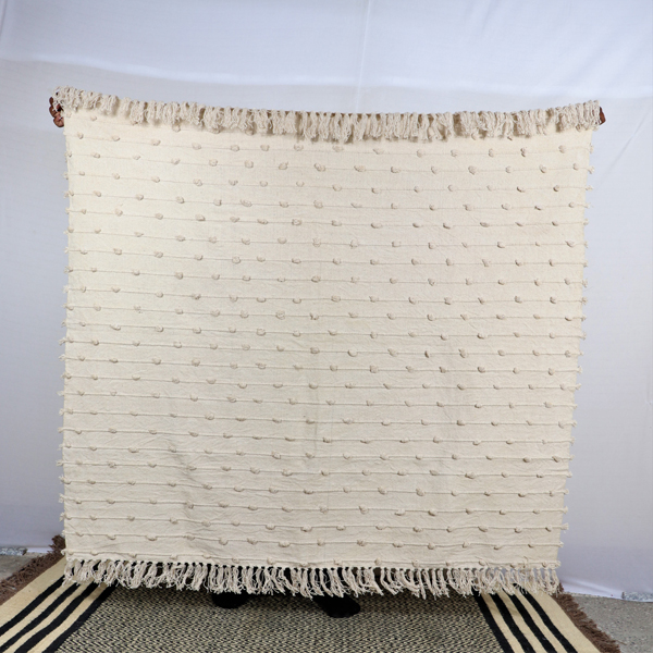 Cotton THROW-04 Blanket, Color : Off-White