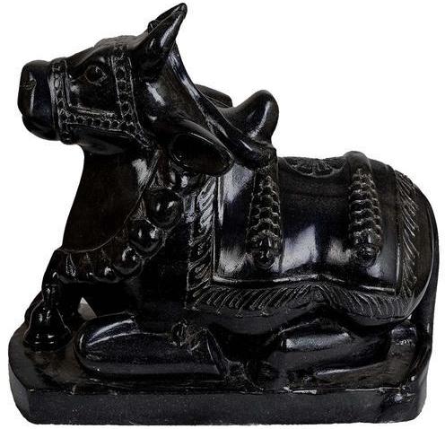 Multicolors Polished Black Marble Nandi Statue, for Shiny, Pattern : Printed