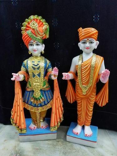 Multicolors Marble Akshar Purushottam Maharaj Statue, for Worship, Size : Multisizes