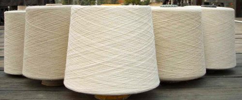 Polyester Cotton Yarn, Pattern : Bleached, Raw, Plain, Dyed