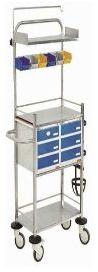 Rectangular ABS and Stainless Steel Crash Cart, for Hospital, Feature : High Quality