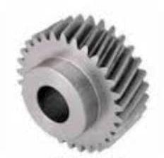 Round Polished Cast Iron Single Helical Gear, for Industrial Use, Color : Grey