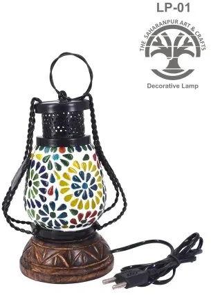 Printed Handmade Iron Lamp, Color : Multicolor