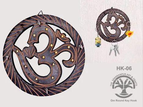 Round Wooden Key Holder HK-06, Color : Brown