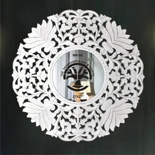 Rust Proof White Round Mirror, Size : 27X27 Inch