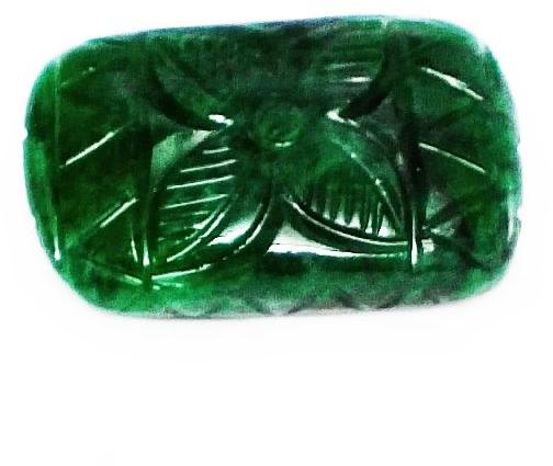 Carved Cushion Cut Emerald Gemstone, for Jewelry Settings, Gemstone Type : Natural