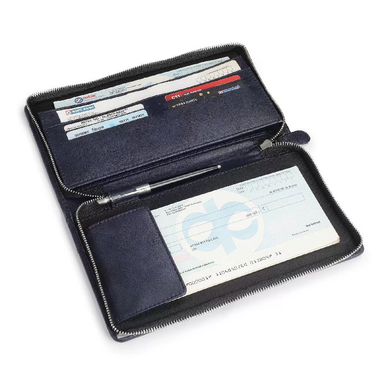 VEGAN LEATHER Cheque Book Holder, Color Black, Brown, Navy at Rs 799