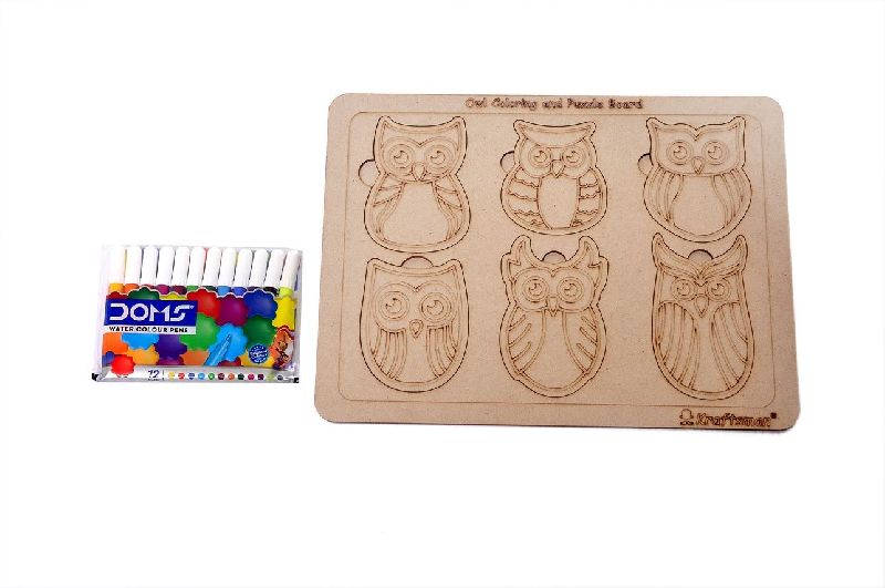 Kraftsman Wooden Owl Shapes Puzzle Board, Color : Black