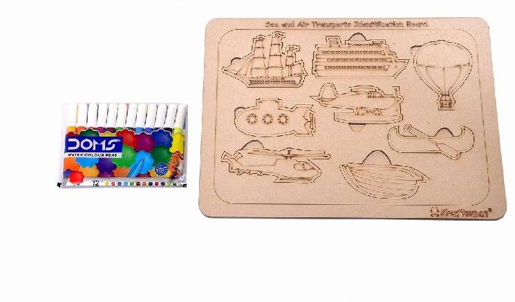 Sea and Air Transport Vehicles Identification Puzzle Board