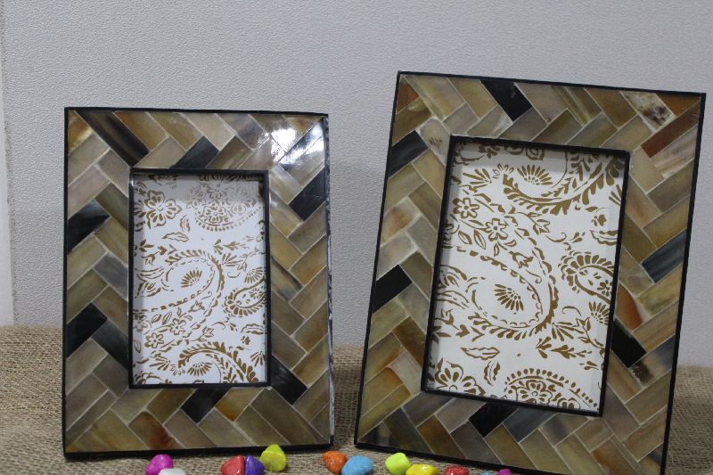 horn carving design photo picture frames
