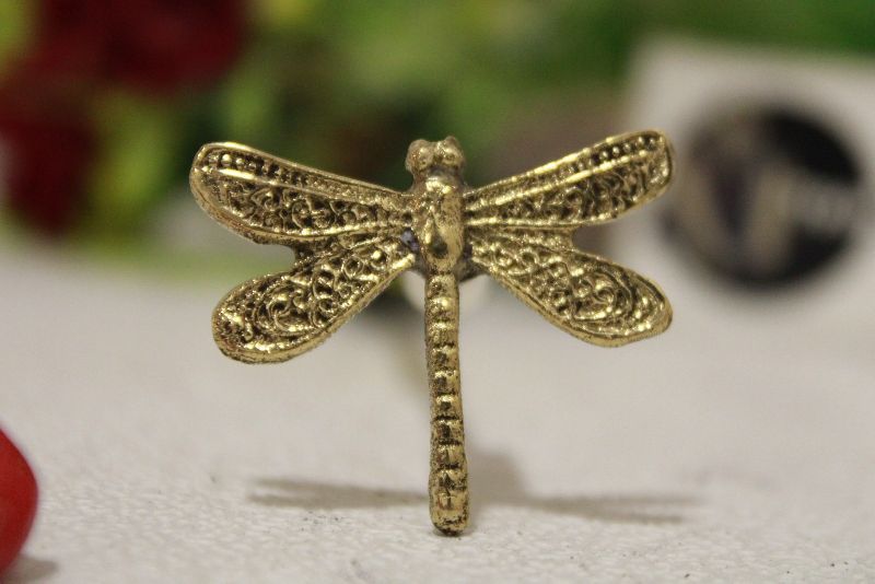 Dragonfly shape brass cabinet knob, for Furniture's Part, Length : 55x40cm