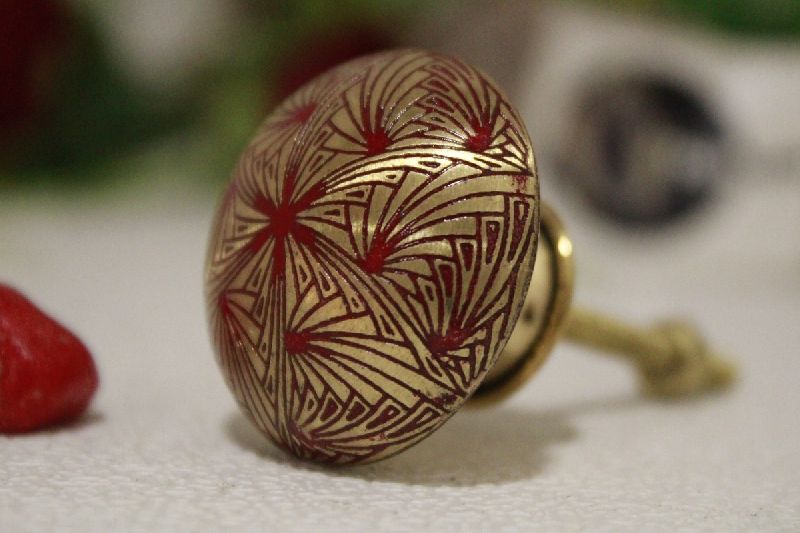 Round modern design brass cabinet knob, for Furniture's Part, Length : 55x40cm