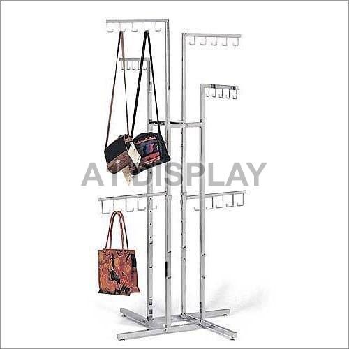 Polished Stainless Steel Bag Hanging Stand, for Showroom, Size : 5 Feet