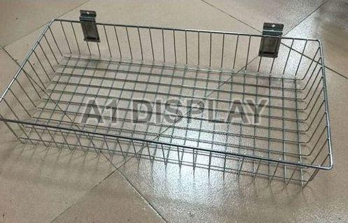 Rectangular Polished Stainless Steel wire storage baskets, for Malls, Storage Capacity : 10-20kg