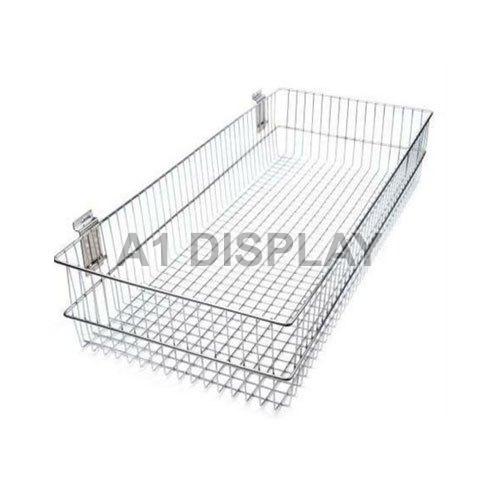 Matt / Mirror Stainless Steel Wire Mesh Basket, Size : 24x15x4 Inch