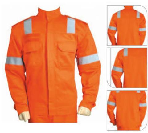 Full Sleeve Collar PE Flame Retardant Jacket, for Industrial, Size : Standard
