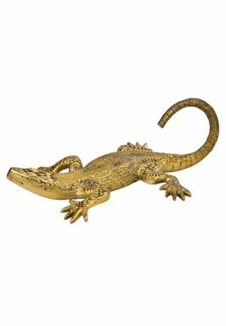 Brass Lizard Statue