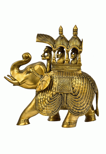 Elephant With Howdah Figurine