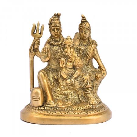 Brass Lord Shiva Family Statue