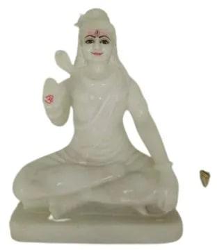 Polished Carved Marble Shiva Statue, for Worship