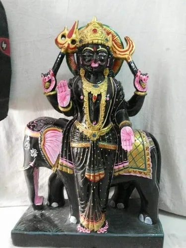 Polished Marble Shani Maharaj Statue