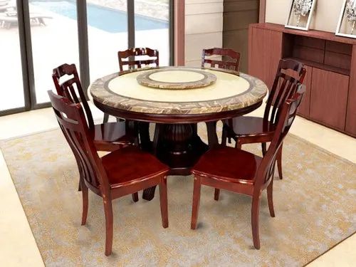 Coated 5-10 Kg Round Wooden Dining Sets, Dimension (LxWxH) : 600x325x450mm, 950x575x550mm