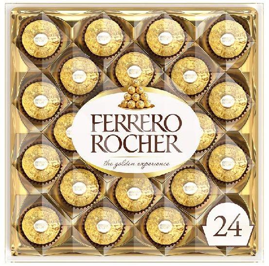 Ferrero Rocher Chocolate, for Hygienically Packed, Good In Taste, Energetic, Packaging Type : Plastic Wrapper