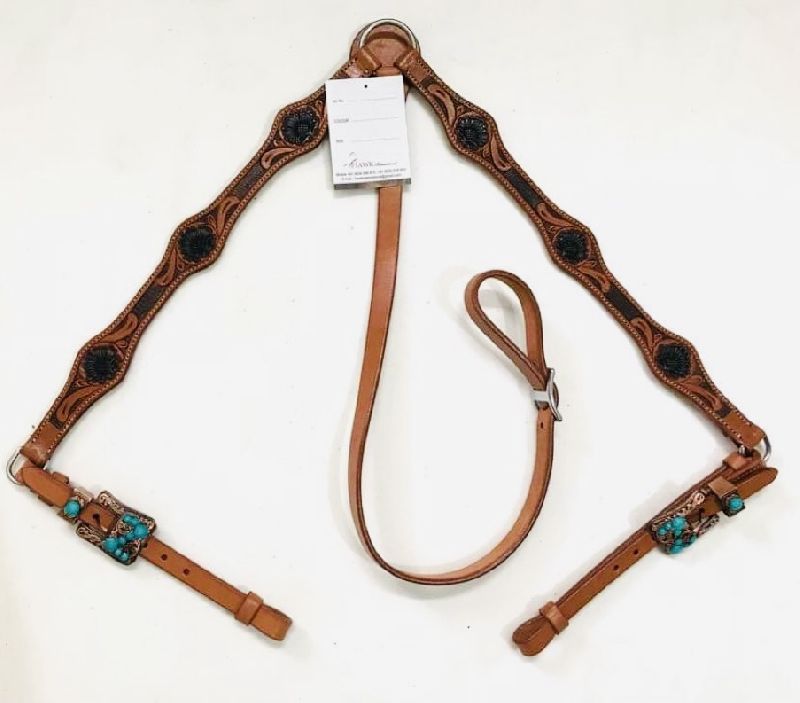 Leather Concho Horse Breastplate