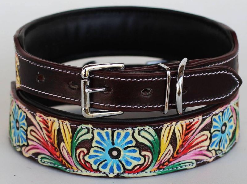 Leather Multicolor Caring Dog Collar, for Animals Use, Pattern : Plain, Printed