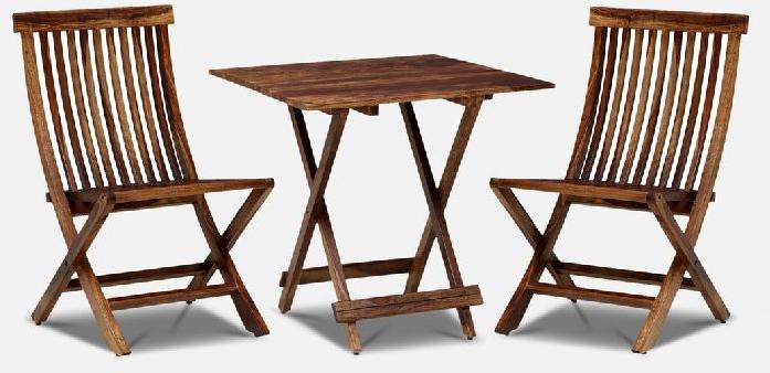 Teak Wood Foldable Table Chair Set