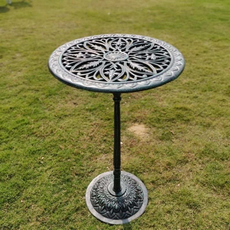 Cast Iron Round Garden Table, Color : Black