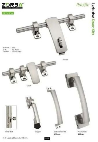 Zorba Nickel Silver Pacific Door Kit