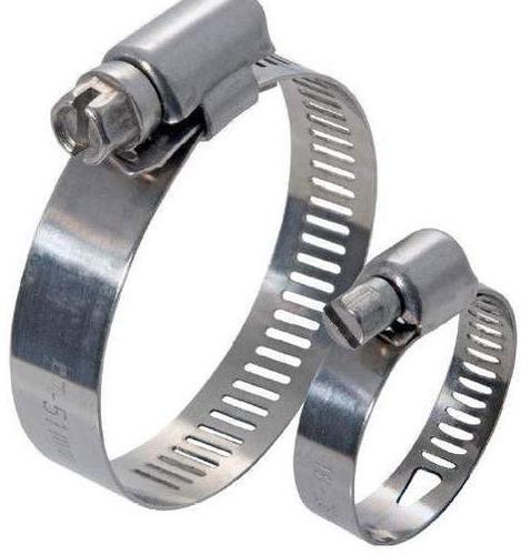 Polished Stainless Steel Hose Clip, Shape : Round