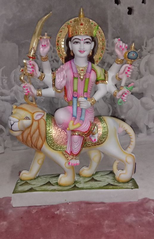Marble durga statue, for Temple, Packaging Type : Thermocol Box, Carton Box, Cardboard Box, Wooden Box