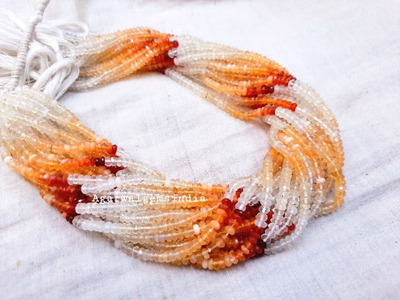 Mexican Fire Opal Faceted Rondelle Beads, Packaging Type : Plastic Box
