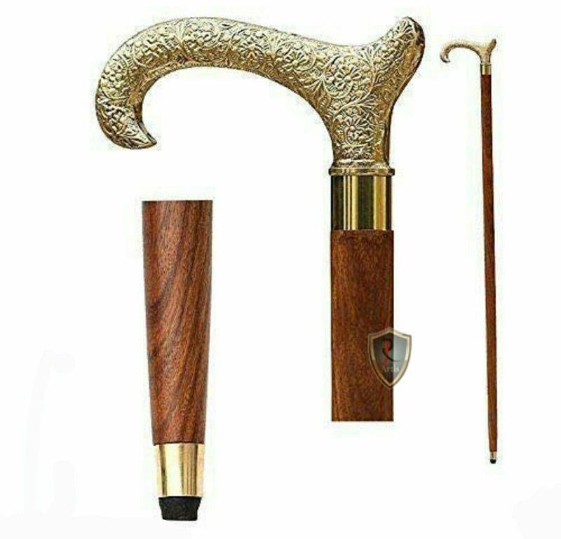 Brass Handle Wooden Walking Stick at Rs 600/piece