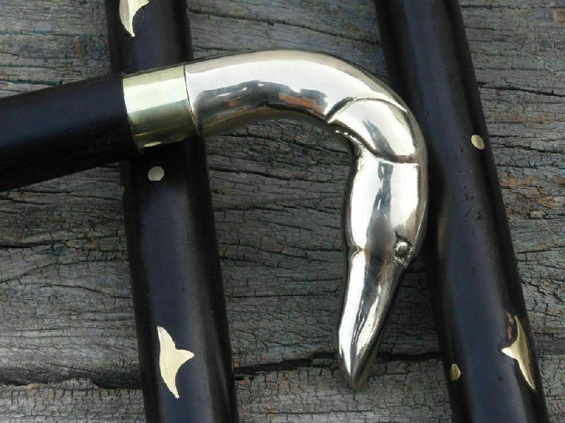 Best Brass Dolphin Shape Handle with Wooden Walking Stick