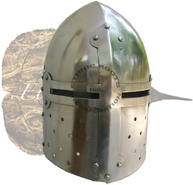 sugarloaf accents medieval knight crusader handmade armor helmet