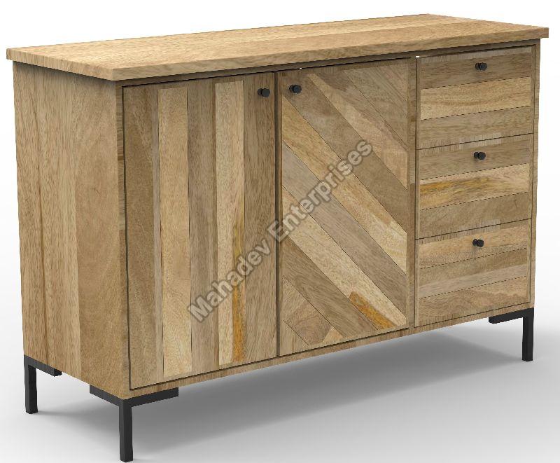 Mango Acacia Wood Polished 3 Drawer Sideboard Cabinet, Feature : Fine Finished, Hard Structure