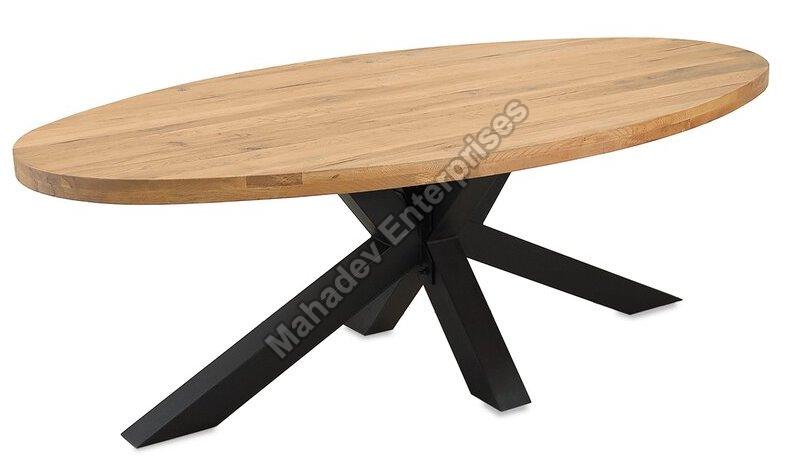 Mango Acacia Wood Polished Oval Dining Table, for Home, Hotel, Feature : Corrosion Proof, Quality Tested