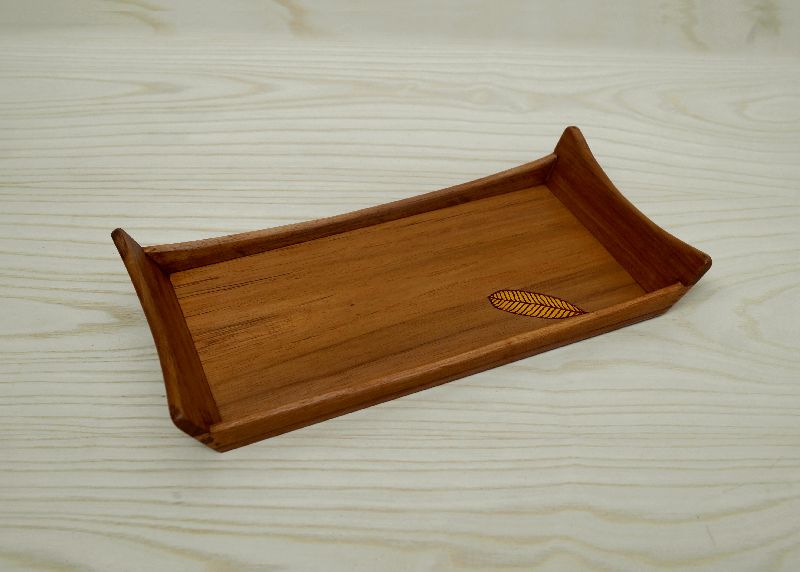 Square Small Ghana Teak Wood Leaf Tray, for Serving, Feature : Durable, Good Quality